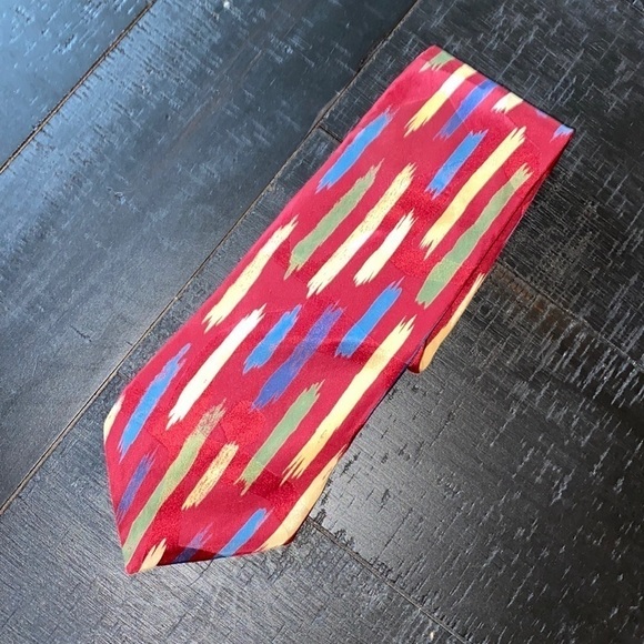 Oscar de la Renta Other - Oscar de la Renta Silk Burgundy Pattern Tie​​​​​